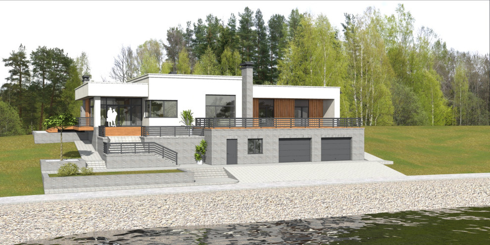 Дом на берегу озера.