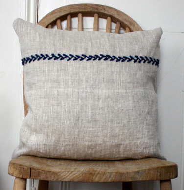 Simplicity Embroidered Linen Cushion Cover