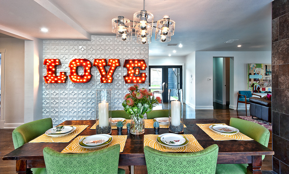 Inspiration for an eclectic open plan dining in Austin.