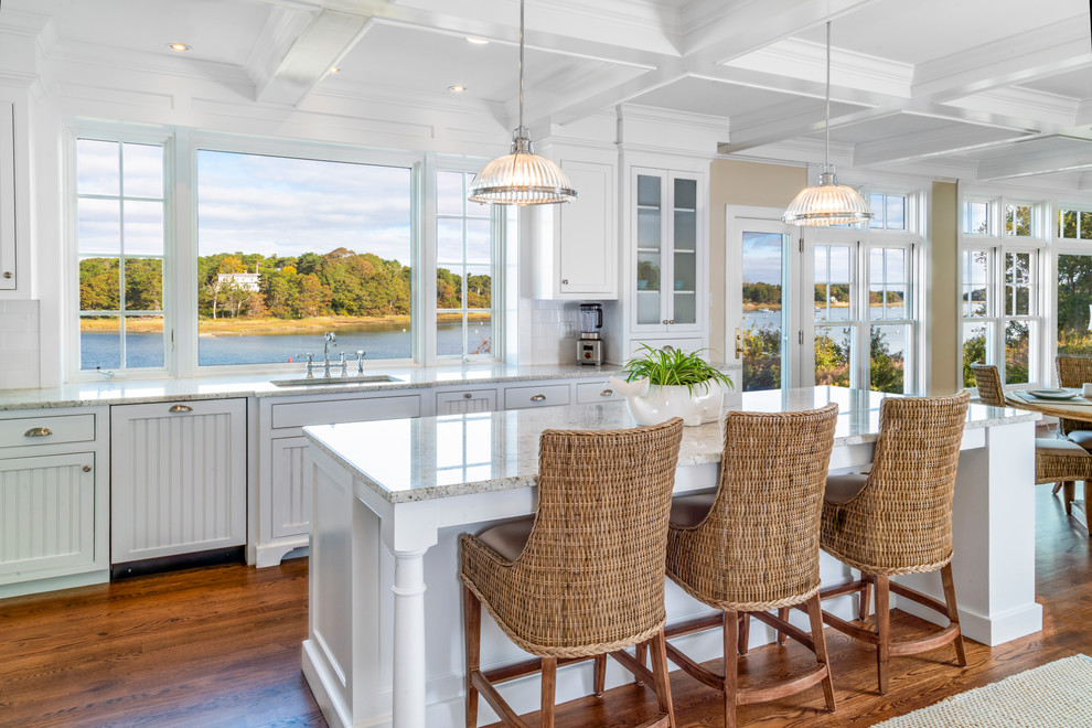 Inspiration for a beach style home design in Boston.