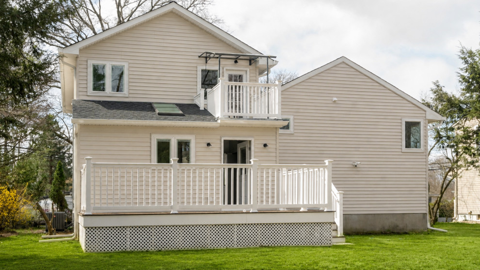Two-Story Rear Elevation with Backyard Deck