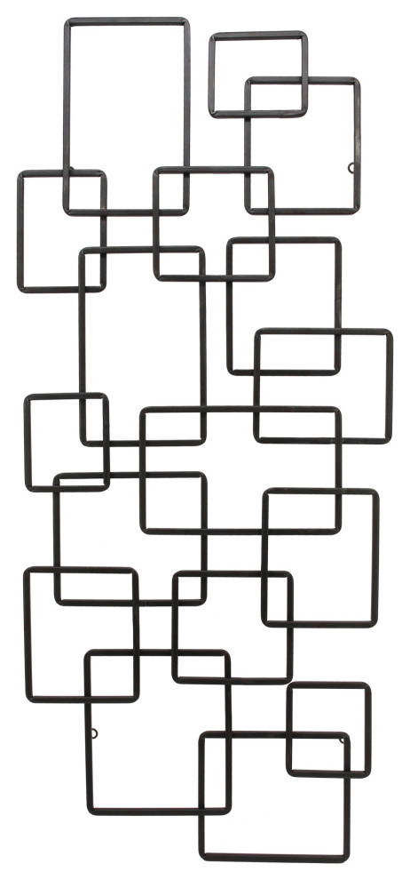 Steel Squares Wall Decor Black Contemporary Wall Sculptures By Buildcom