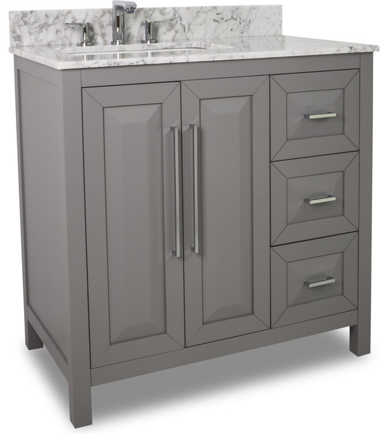 Jeffrey Alexander Cade Contempo Vanity With Top Transitional Jeffrey Alexander Cade Contempo Vanity With Top Gray 36 X36