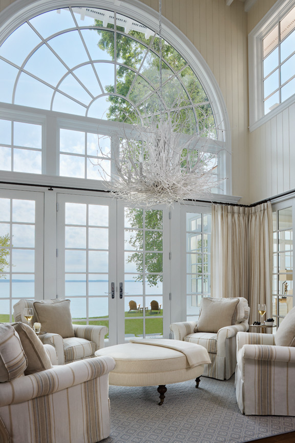 Inspiration for a beach style family room in Other.
