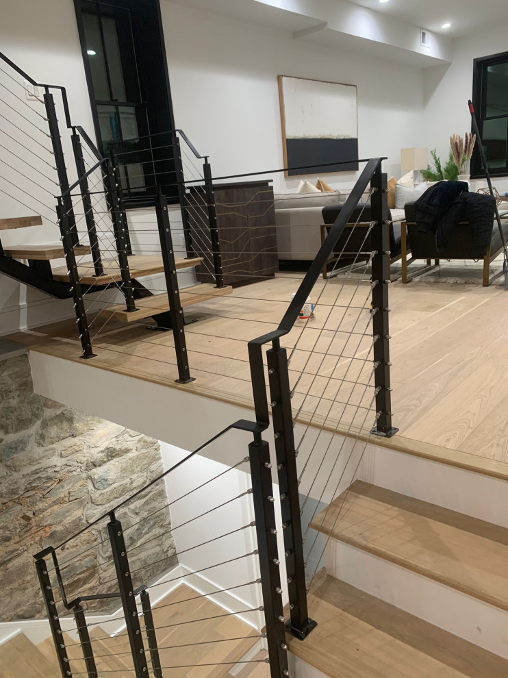 Metal Staircase w/ cable railings