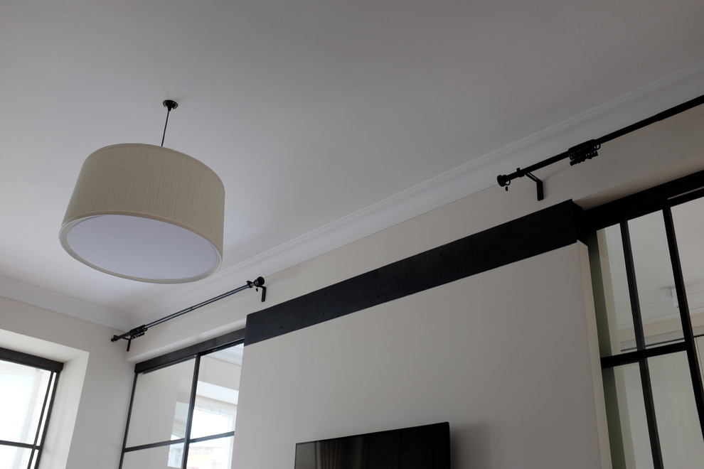 Перегородки из чёрного металла и стекла