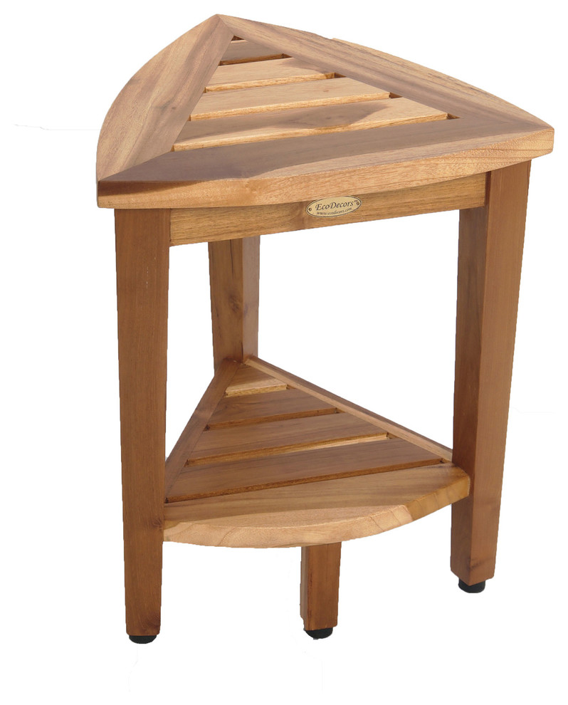 teak corner stool