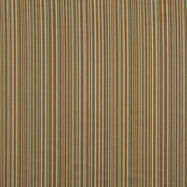 Brown And Teal Thin Striped Upholstery Jacquard Fabric By The Yard