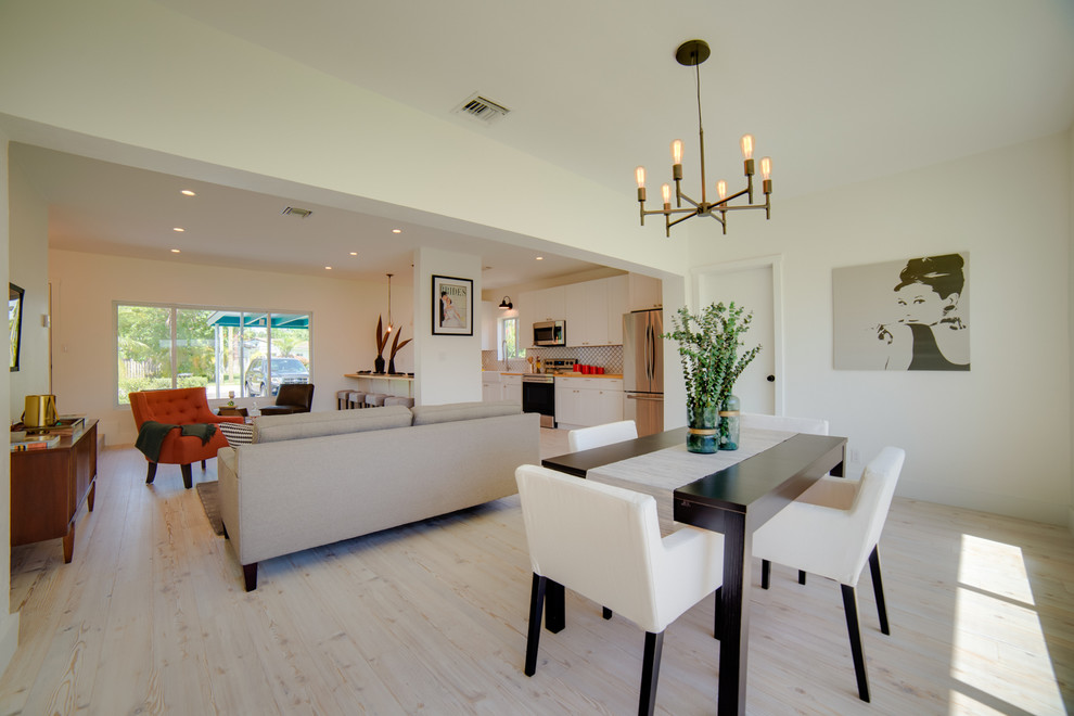 Inspiration for a transitional dining room remodel in Miami