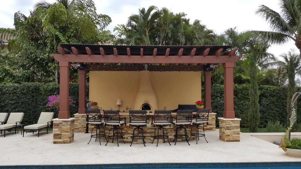 Dr. SLantana Pergola Southwestern Patio Miami by My Amazing