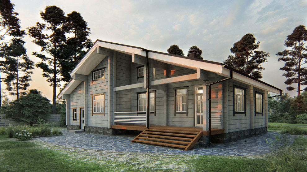 Одноэтажный дом из кедра