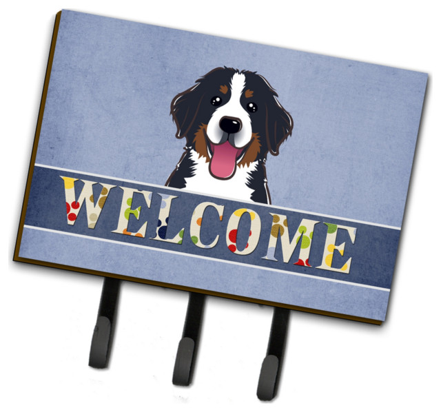 Bb1423th68 Bernese Mountain Dog Welcome Leash Key Holder Large Multicolor Contemporary Wall Hooks By The Store Houzz