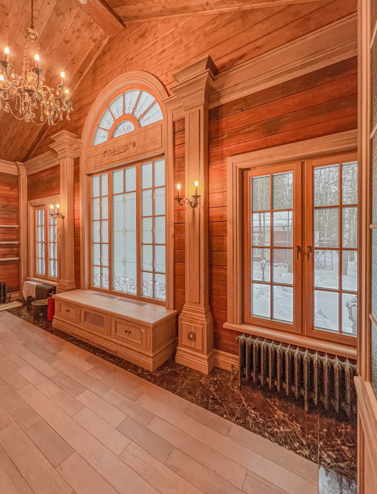 Особняк и Баня в русском стиле с витражом Тиффани