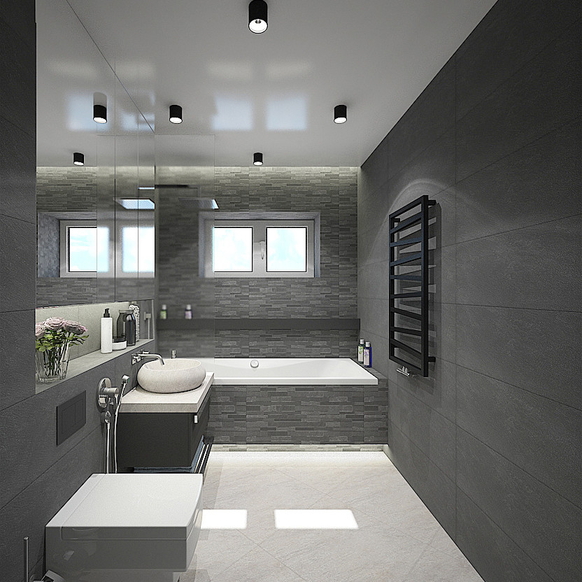 Дизайн маленькой ванной комнаты с низким потолком