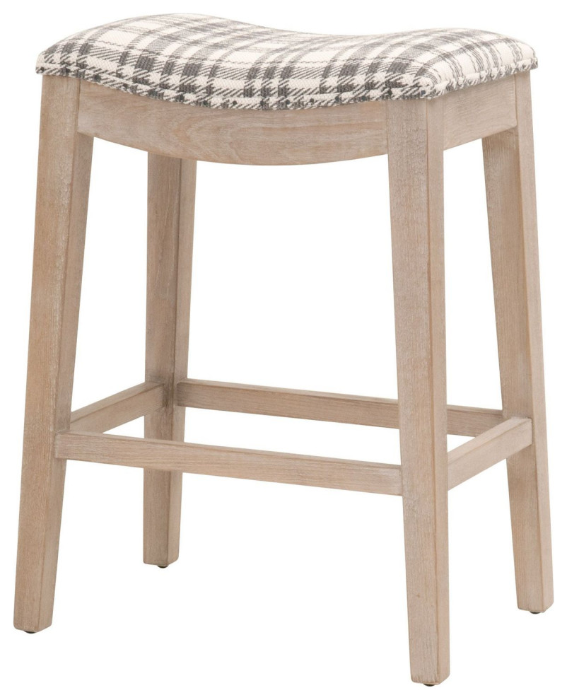 Essentials For Living Essentials Harper Counter Stool, Tartan Charcoal