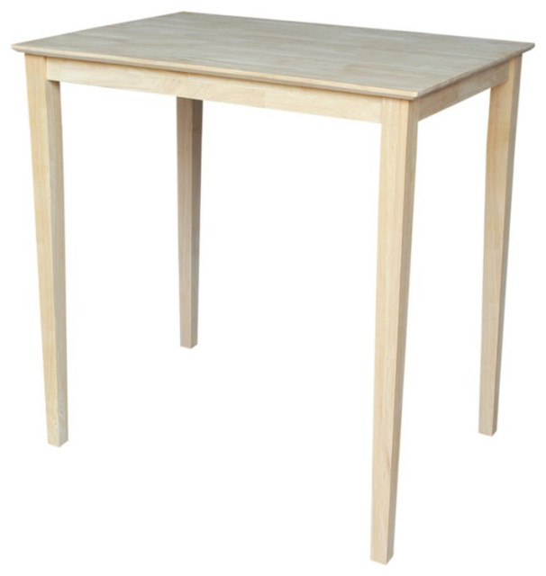 Traditional Dining Table, Rubberwood Construction With Shaker Legs