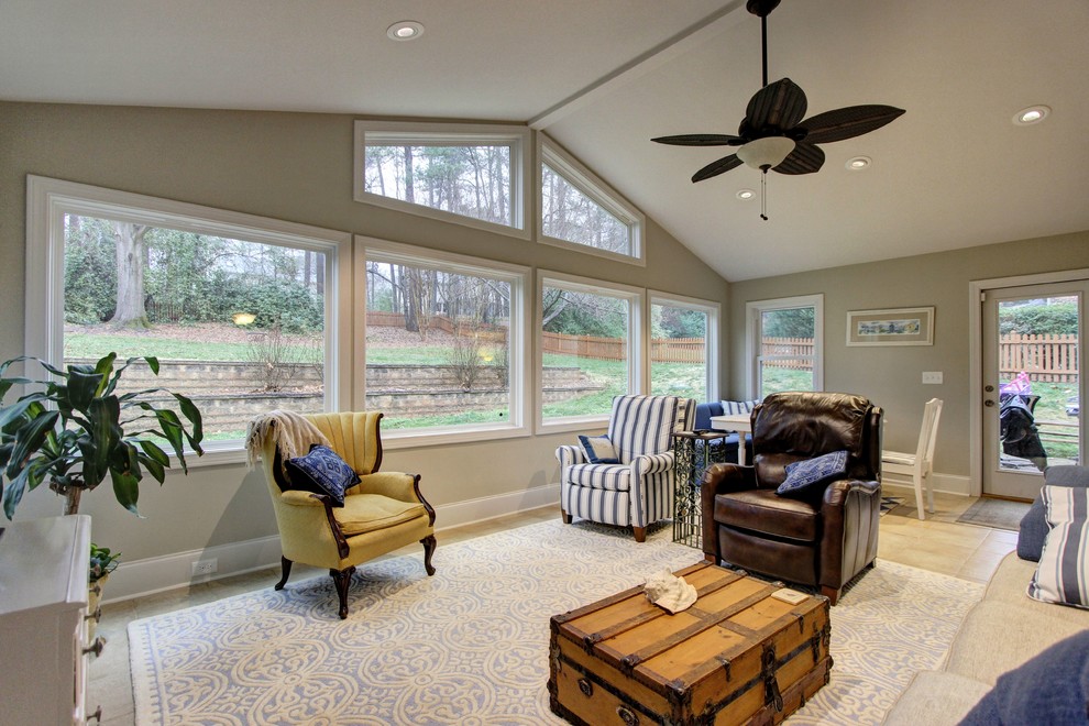 Inspiration for a large transitional sunroom in Atlanta.
