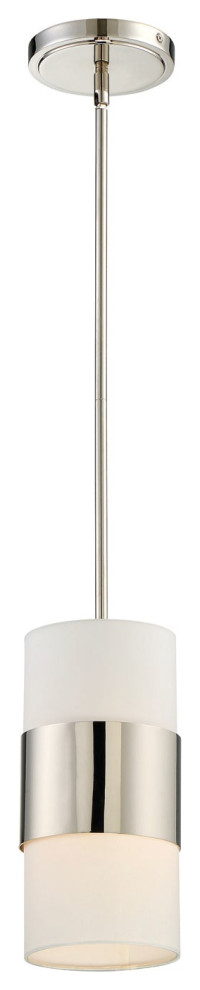 Crystorama 290-PN 1 Light Pendant in Polished Nickel with Silk