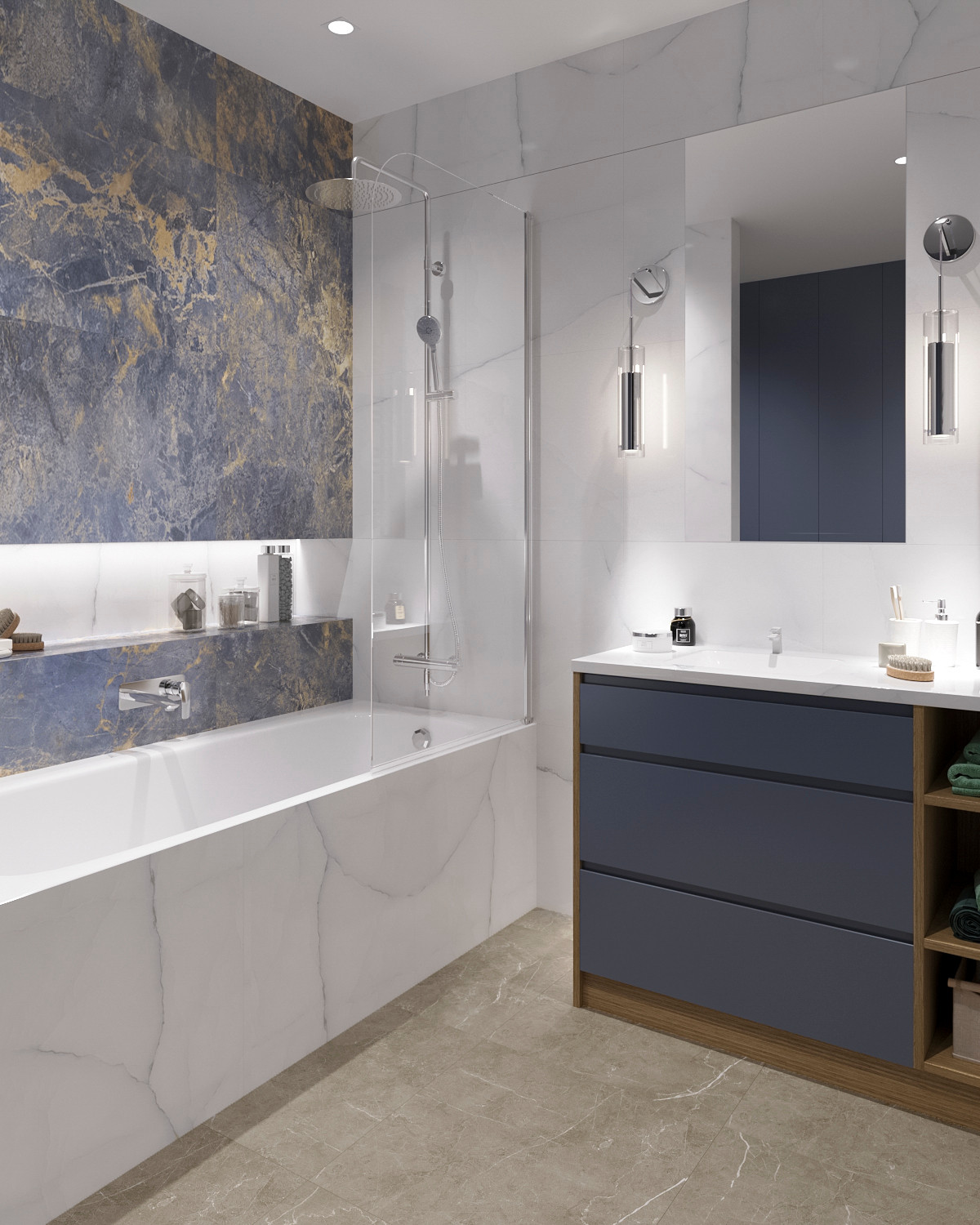 Ванная комната по фен-шую, частный дом 200 кв.м