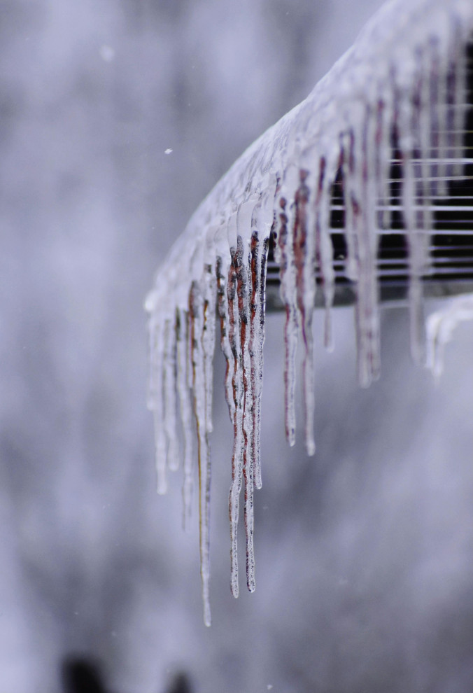 icicles formed on edge of roof