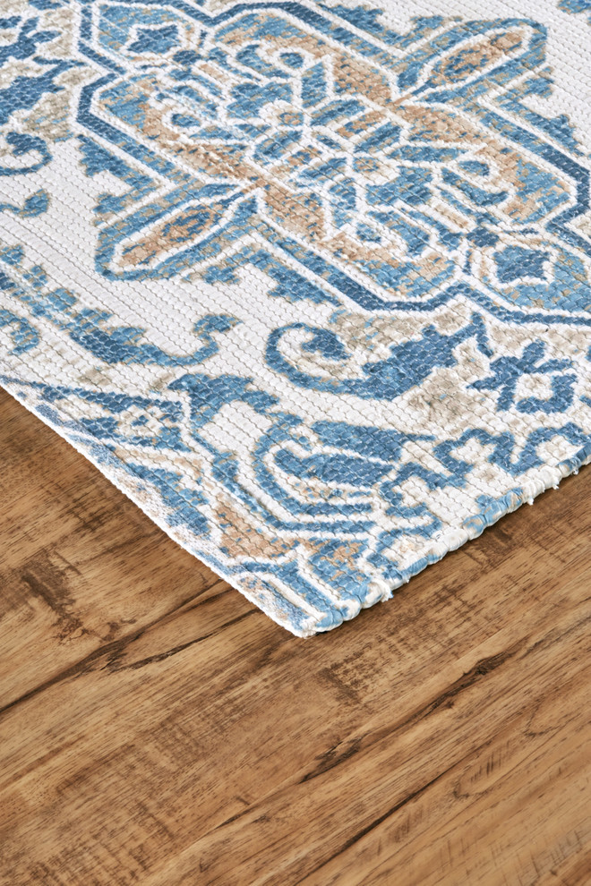 Weave & Wander Melba Hand Woven Teal / Gold Transitional Area Rug, 2'3