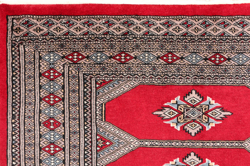 ALRUG Handmade Deep Red Oriental  Jaldar Rug, 3'2"x5'9"