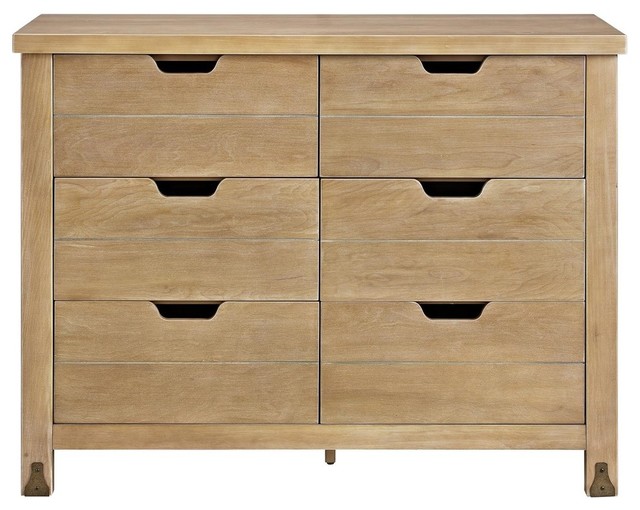 Baby Relax Faye 6 Drawer Dresser Rustic Natural Transitional