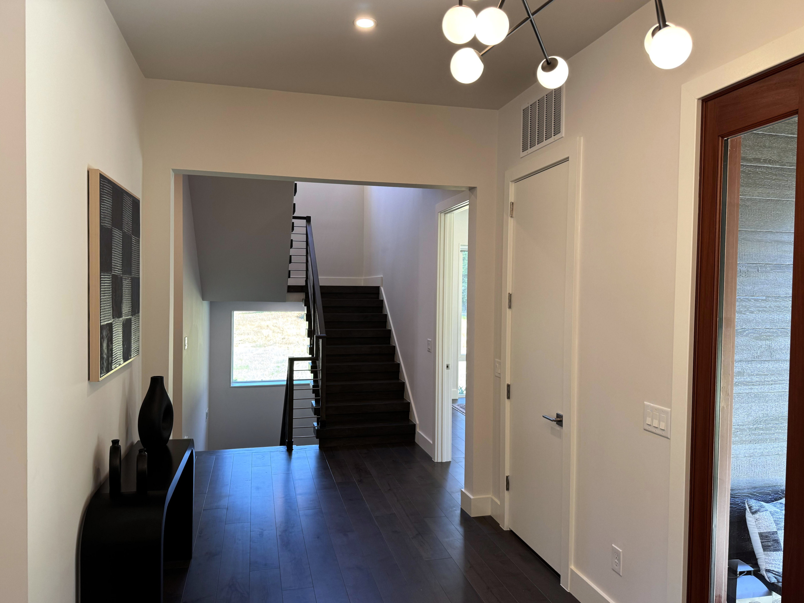 137_Transitional Maple Staircase with Stainless Steel Rail, Clifton, VA 2014