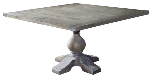 Toffee Finish 55 Square Solid Wood Pedestal Dining Table Toffee Finish 55 Square Solid Wood Pedestal Dining Table