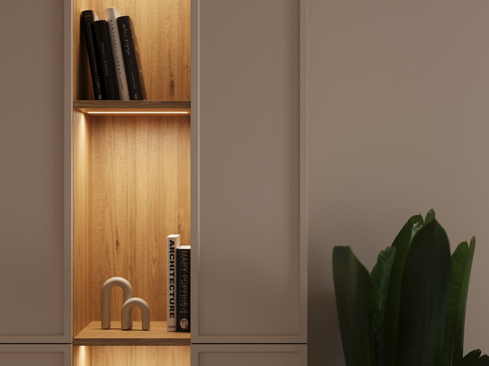 Бежевый в спальне .