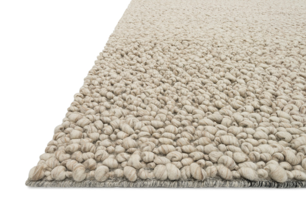 Handwoven Wool Textured Quarry QU-01 Area Rug by Loloi, Oatmeal, 9'3"x13'