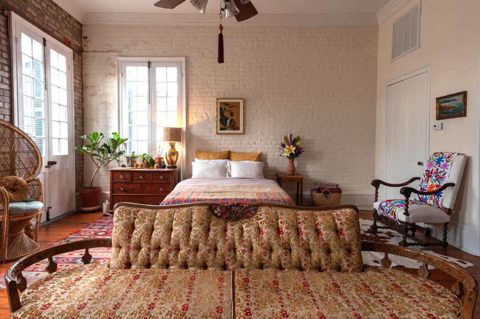 Design ideas for an eclectic bedroom in New Orleans.