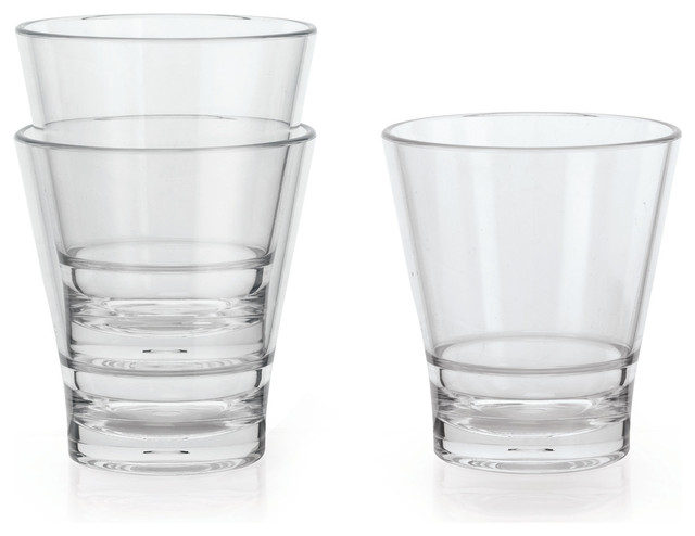 Revo Drinking Glass Set Of 4 Contemporary Everyday Glasses By G E T Enterprises Inc 1580