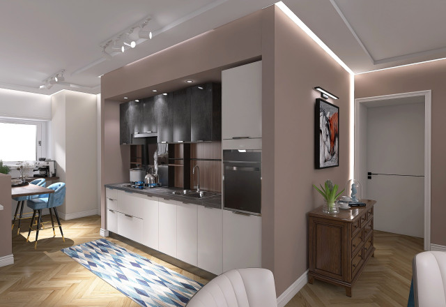 Monolocale 60 mq contemporary-kitchen