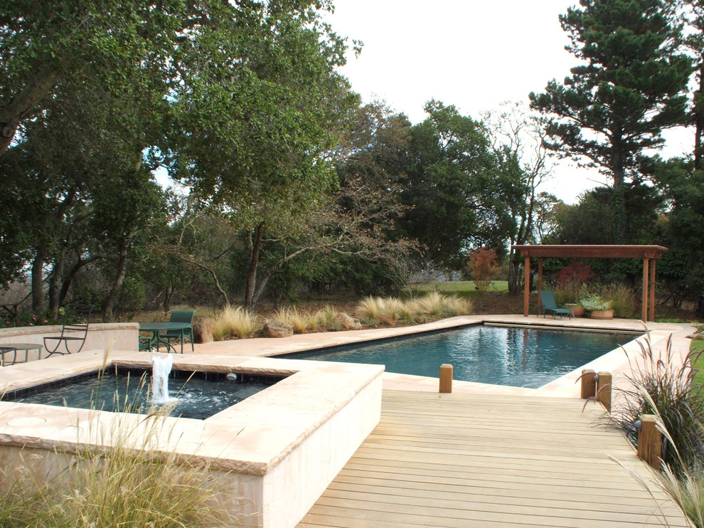 Photo of a contemporary pool in San Francisco with decking.