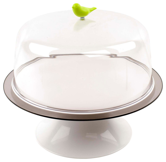 Sparrow Covered Tray Green Contemporary Dessert And Cake