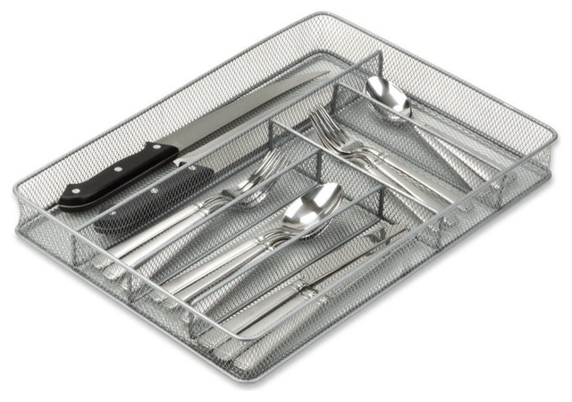 6 Part In Drawer Organizer Tray Mesh Large Traditional