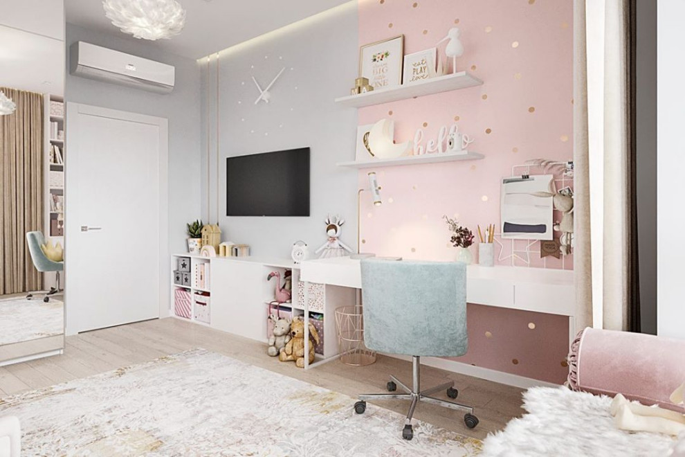 Сверкающая детская с волшебным лесом на обоях Alltowall которые можно мыть