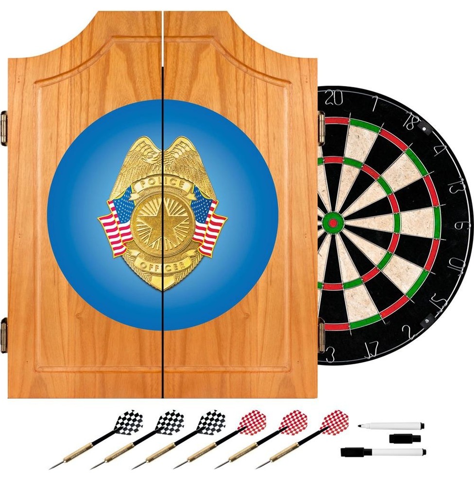 Police Officer Wood Dart Cabinet Set