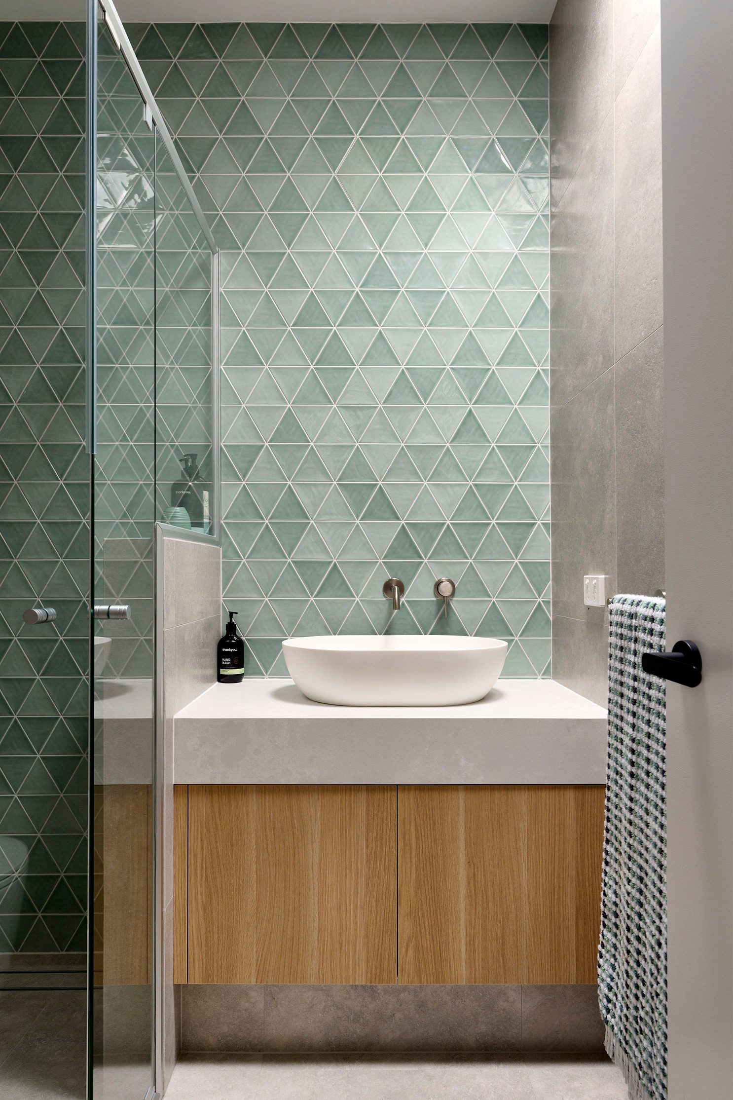 Feature Wall In Bathroom With Tiles