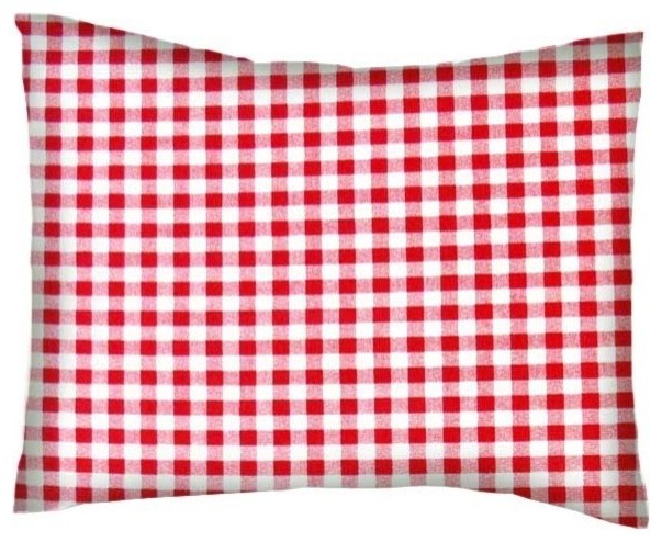 SheetWorld Twin Pillow Case - Percale Pillow Case - Red Gingham Check