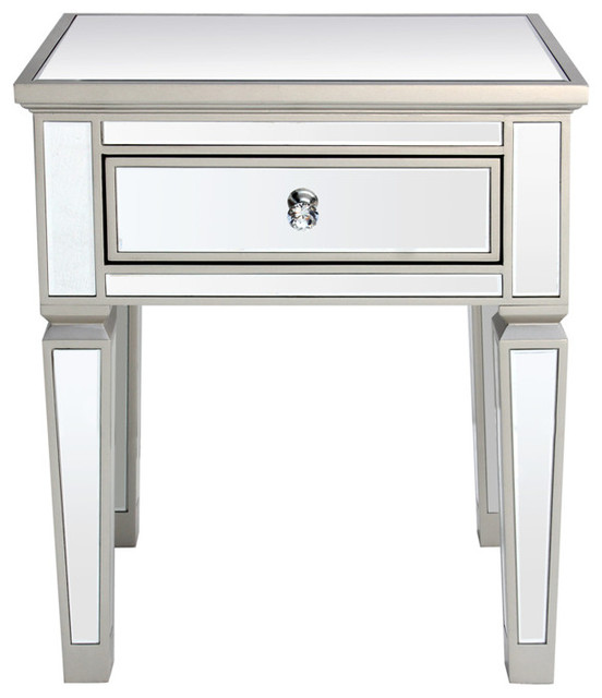 Louis 1-Drawer Mirrored Side Table