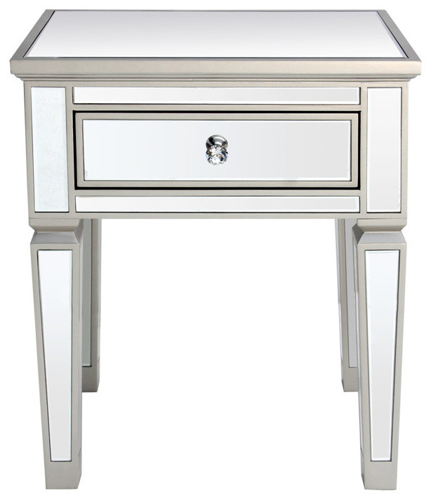Louis 1-Drawer Mirrored Side Table