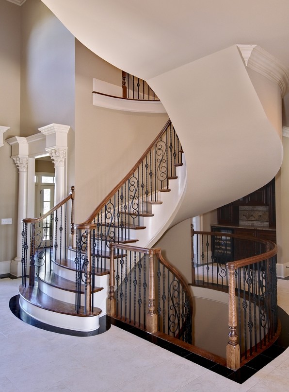 Traditional staircase in Atlanta.