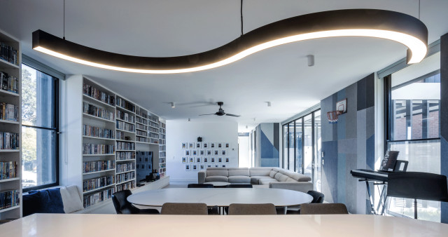 Blue Mosaic contemporary-dining-room