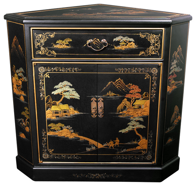 Japanese Corner Cabinet Asian Accent Chests And Cabinets By