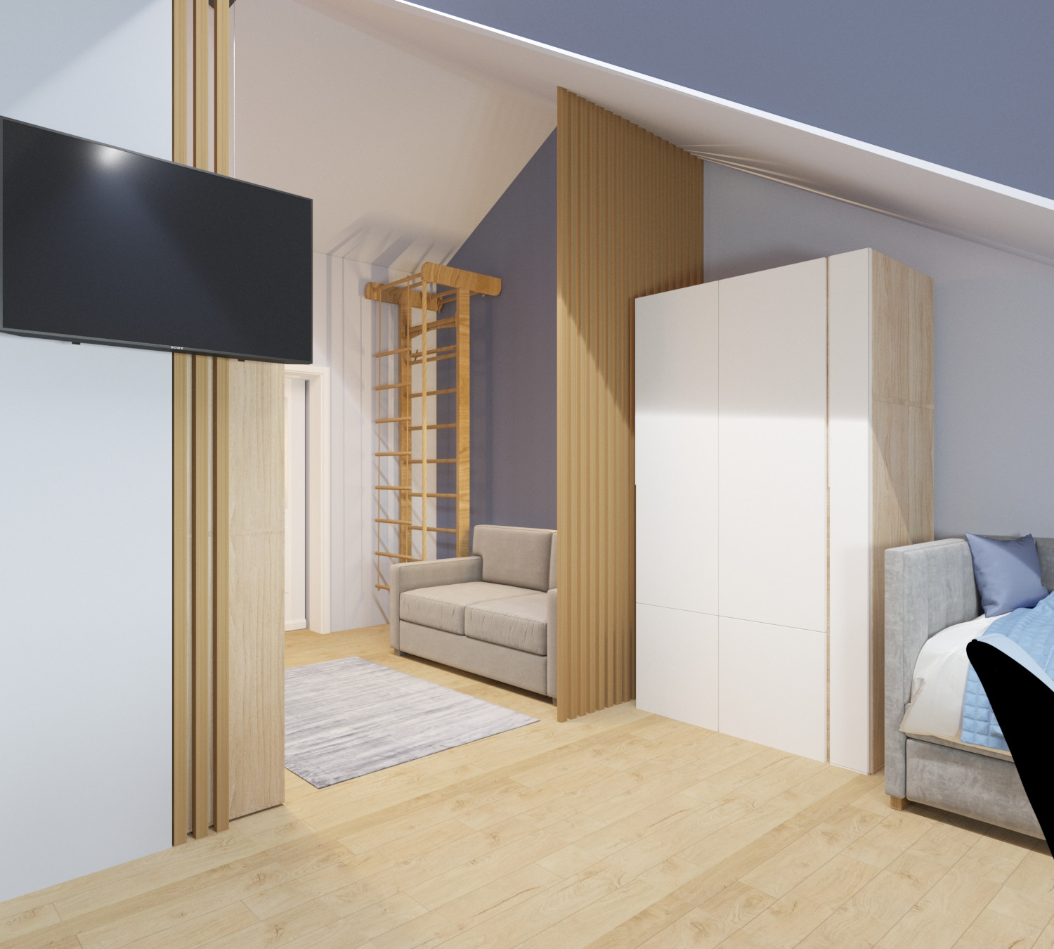 Проект детских комнат в Таунхаусе 25 м2