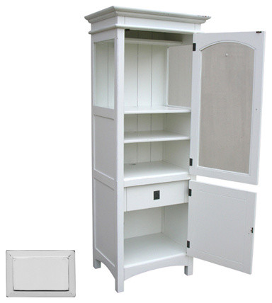Narrow Cottage Cupboard, Gray