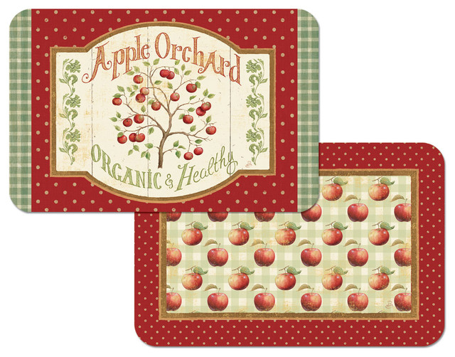 Country Apple Plastic Placemats, Set of 4 Traditional Placemats