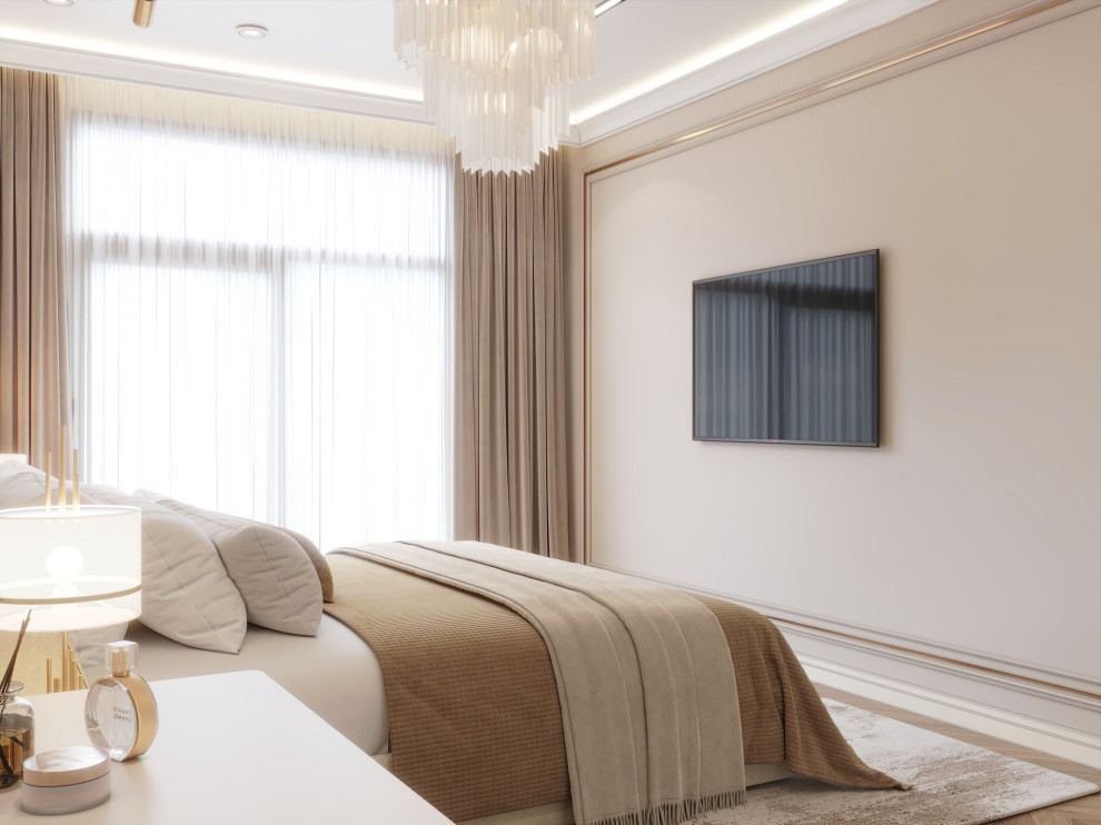 спальня. 115м2 Барнхаус